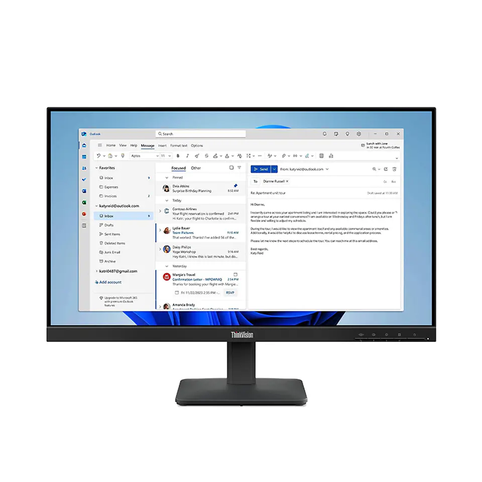 Monitor Plano Lenovo ThinkVision S24-4e, 23.8