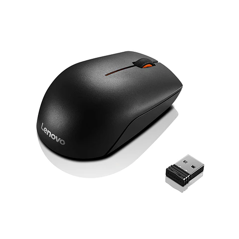 Mouse Lenovo 300 compacto, inalámbrico (2.4GHz a través de nano receptor USB-A), Negro