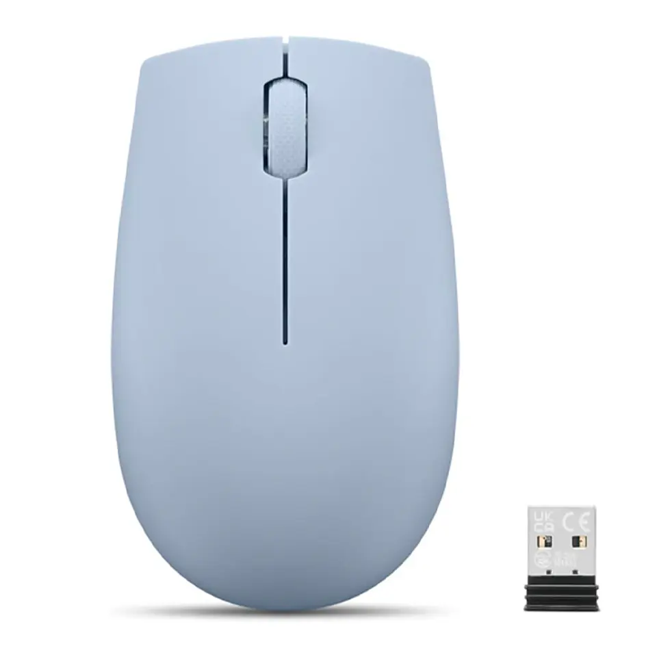 Mouse Inalambrico Compacto Lenovo 300, Color Azul Escarcha. 2