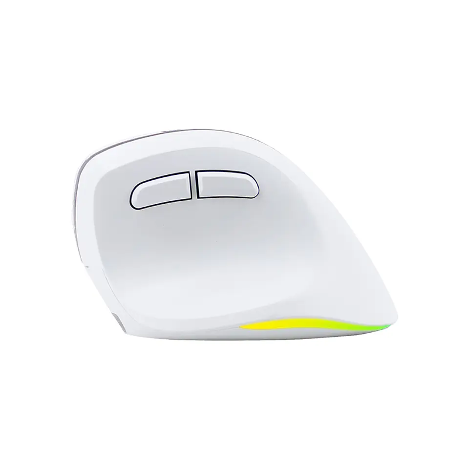 Mouse inalámbrico TEROS TE-1236S, RGB, Blanco, 6 botones con rueda 2