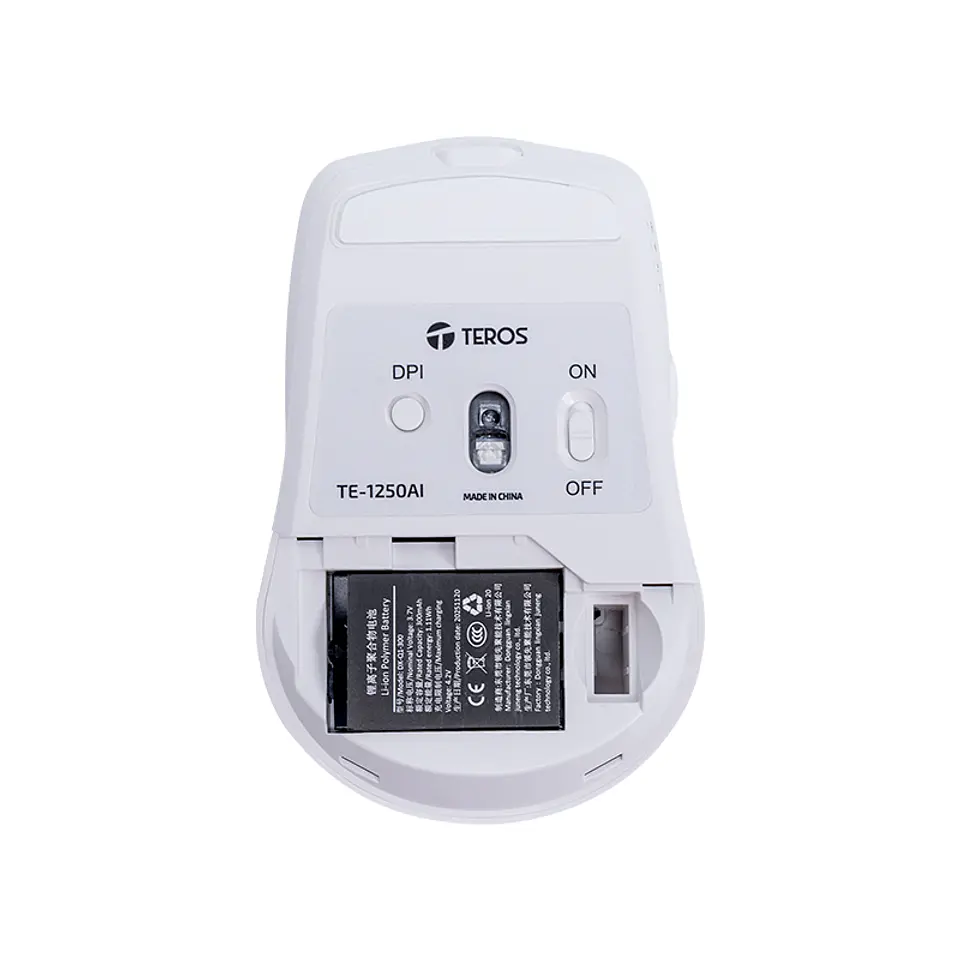 Mouse Inalámbrico Teros TE-1250AI , 2.4GHz, 8 botones, IA, DPI 3200, USB, BT 7