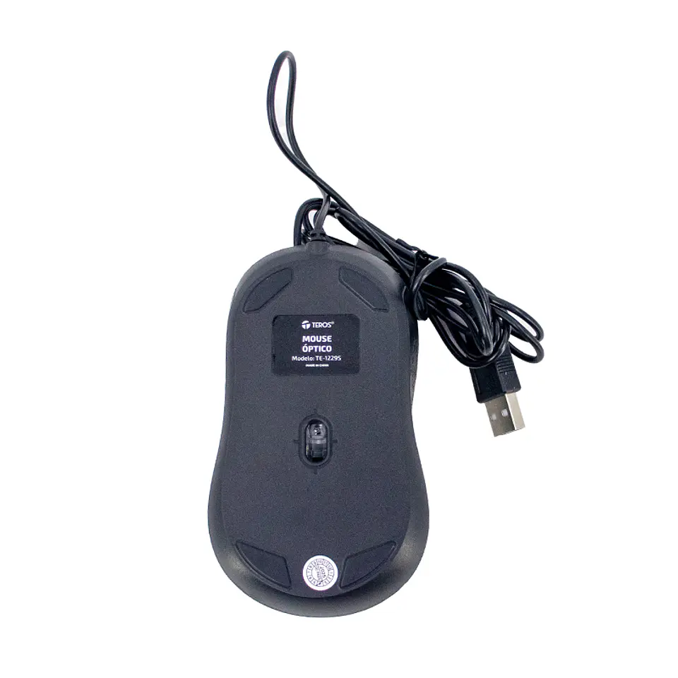 Mouse óptico TEROS TE-1229S, USB, 4 botones, negro 2