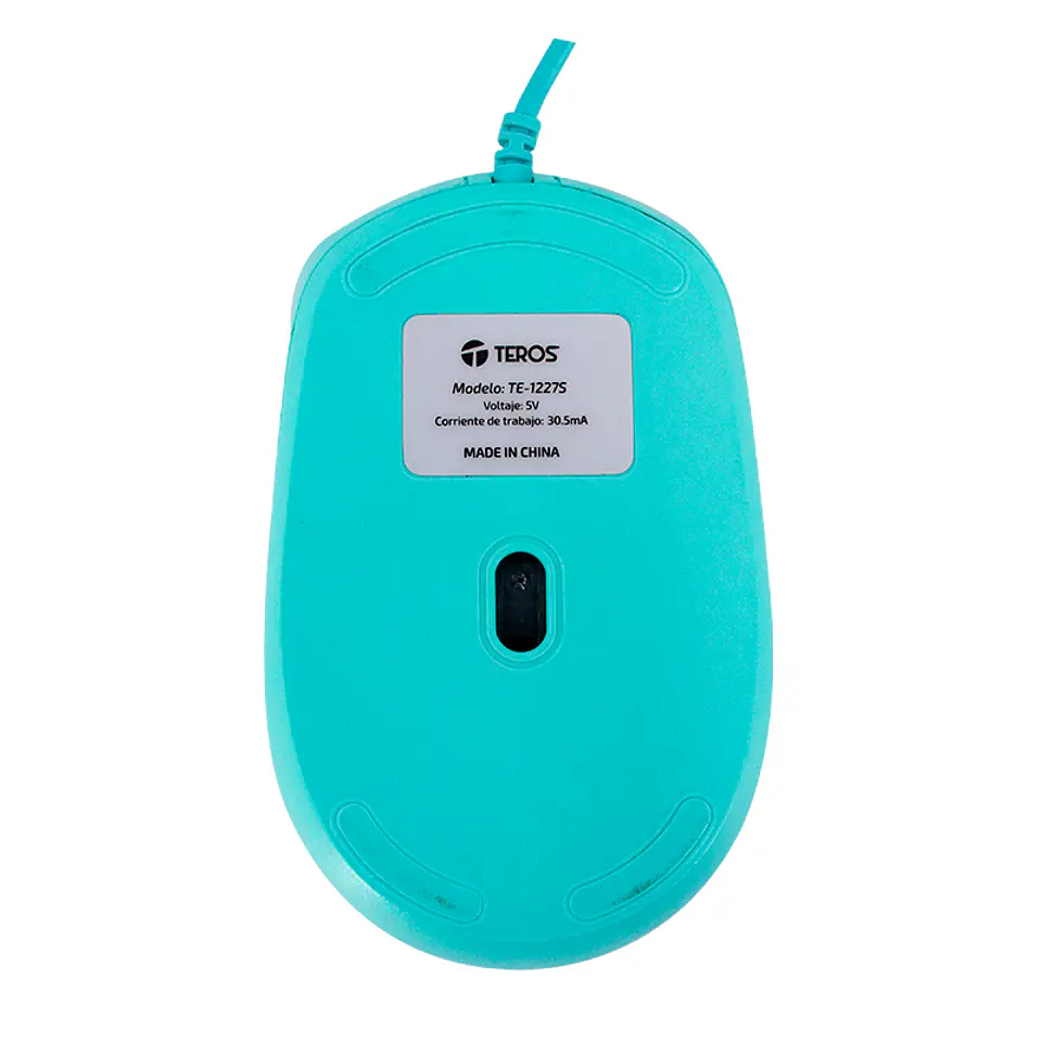 Mouse óptico TEROS TE-1227S, 800-1200-1600 DPI, USB, 4 botones, color verde 4