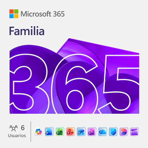 Licenciamiento Virtual (ESD) Microsoft 365 Familia (Licencia de 12 meses / 1 a 6 usuarios)