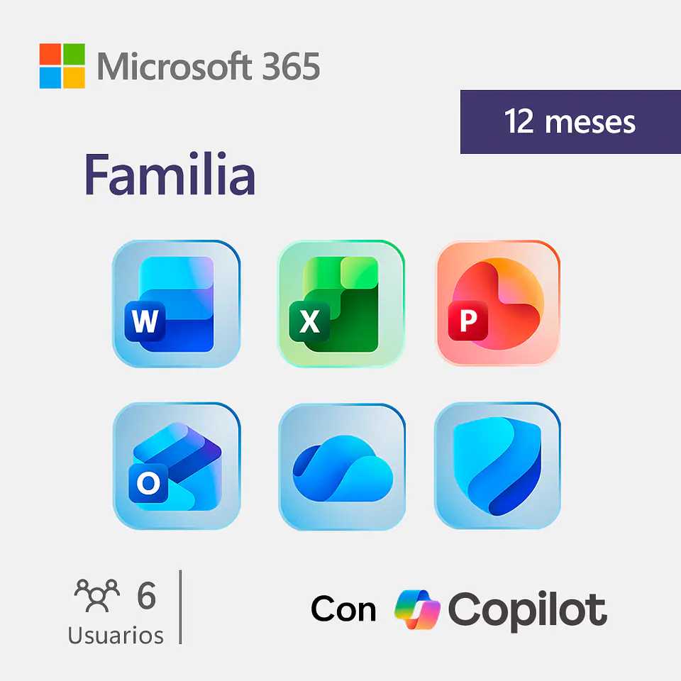 Licenciamiento Virtual (ESD) Microsoft 365 Familia (Licencia de 12 meses / 1 a 6 usuarios) 2