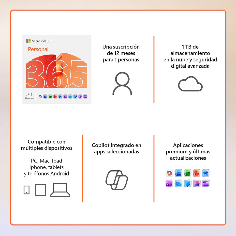 Licenciamiento Virtual (ESD) Microsoft 365 Personal (Licencia de 12 meses / 1 usuario) 3