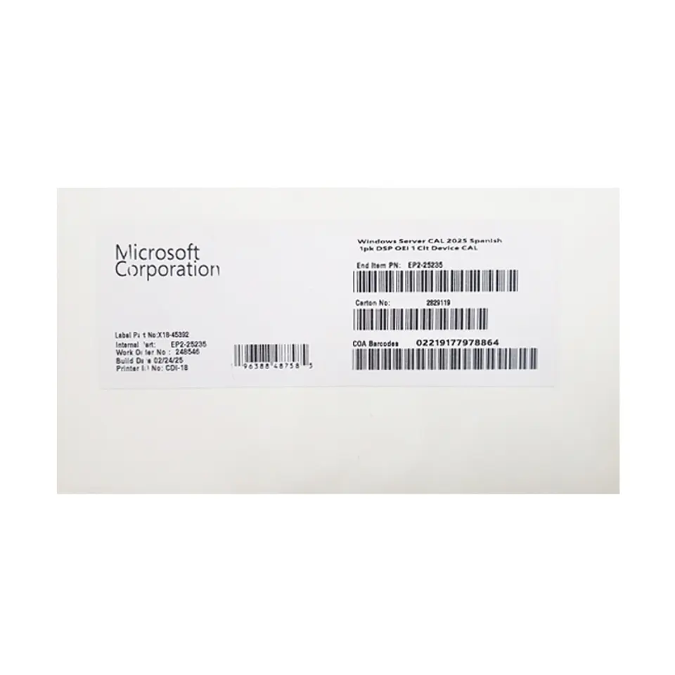 Microsoft Windows Server CAL 2025 1PK DEVICE CAL (EP2-25235) 1