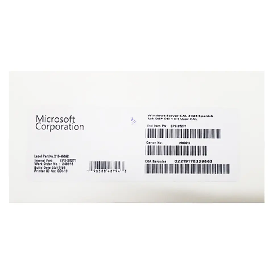 Microsoft Windows Server CAL 2025 1PK USER CAL (EP2-25271) 1