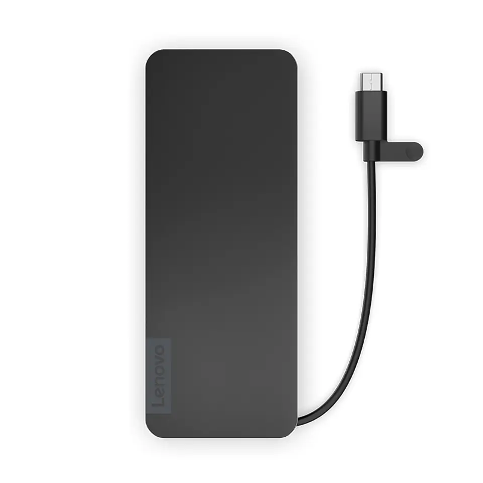 Hub de puertos portatil Lenovo, delgado, Interfaz: USB-C, Color Eclipse Black (Negro) 2
