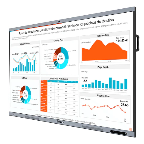 Pantalla Táctil Interactiva TEROS TE8612W, 86" D-LED IPS (3840x2160), 8ms, 8GB, Android 14