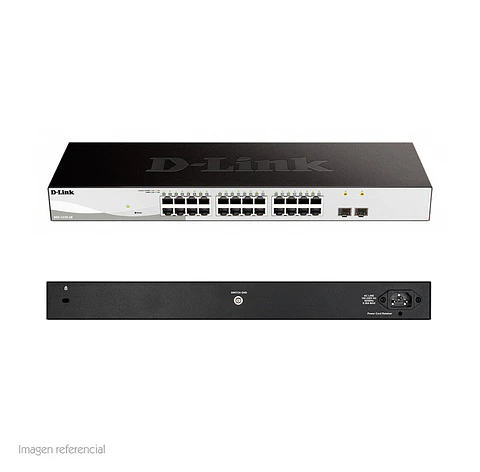 Switch D-Link DGS-1210 Series, Capa L2/L3, 24 RJ-45 GbE, 2 puertos SFP 1GbE.
