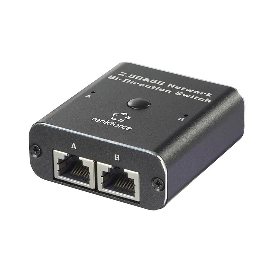 Switch Bidireccional de red Renkforce RF-EW-700 de 2 puertos 2.5G & 5G, Alimentacion USB 1