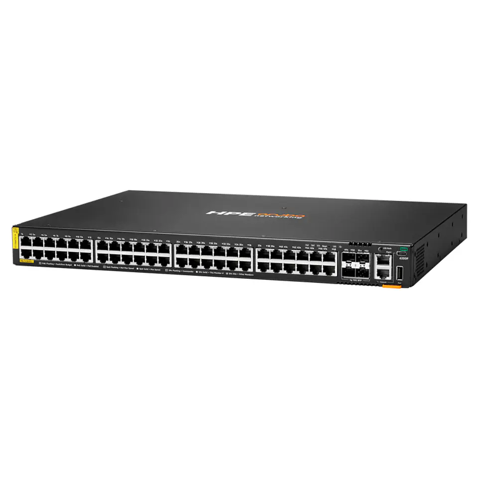 Switch HPE Aruba Networking CX 6200F 48G Class-4 PoE 4SFP+, Capacidad PoE: 740W 1
