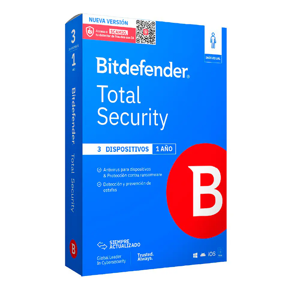 Bitdefender Total Security - Licencia de 1 año para 3 dispositivos 1