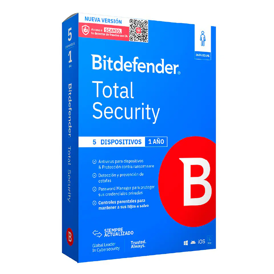 Bitdefender Total Security - Licencia de 1 año para 5 dispositivos 1