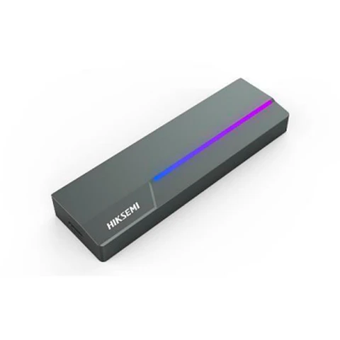 Enclosure (estuche) portatil HIKSEMI MDR1 con luz RGB, Interfaz USB 3.2 Gen 2 Tipo-C, Gris