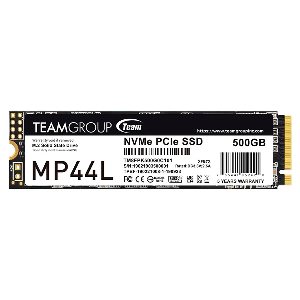 Unidad de estado solido TEAMGROUP MP44L 500GB, M.2, PCI-E 4.0 x4 con NVMe 1.4 1