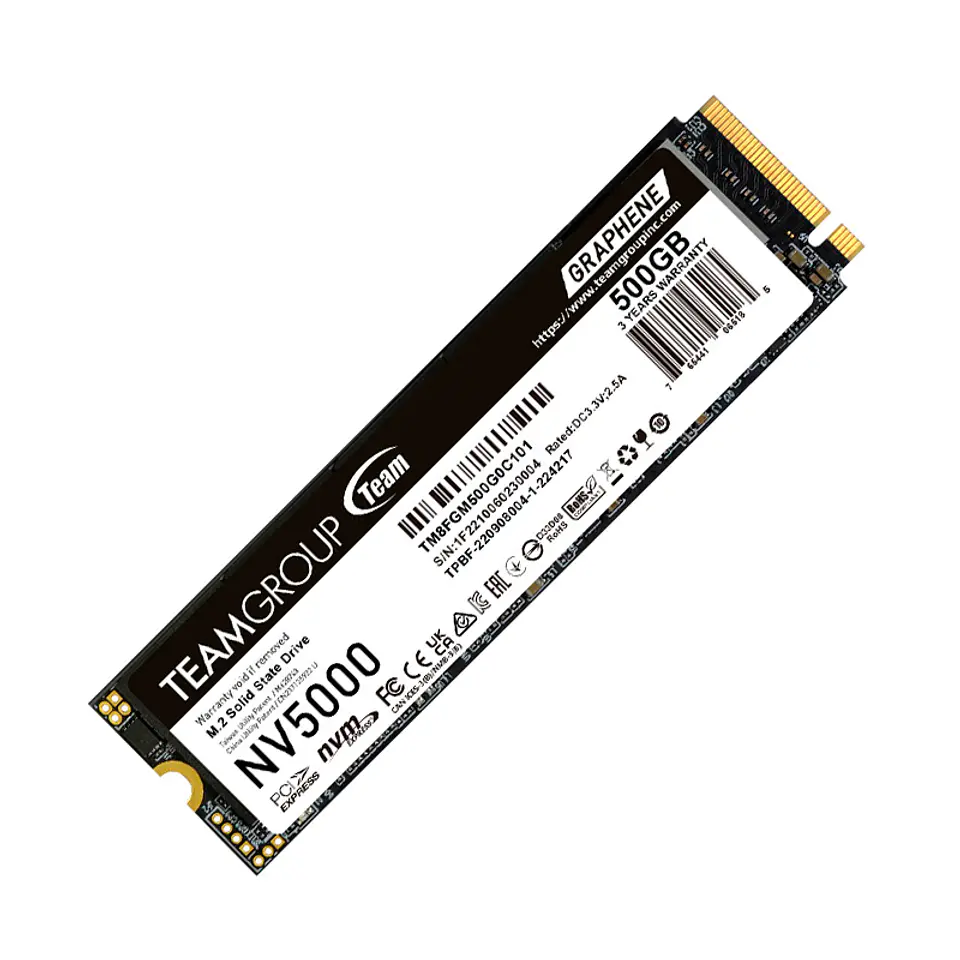 Unidad en estado solido TeamGroup NV5000, 500GB M.2 PCIe SSD, 4,500 MB/s 1