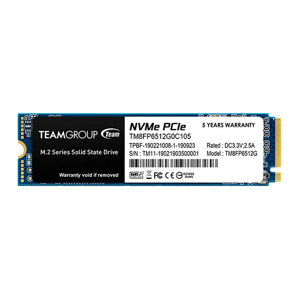 Unidad en estado solido MP33 M.2 PCIe SSD, 512GB, DC +3.3V 1
