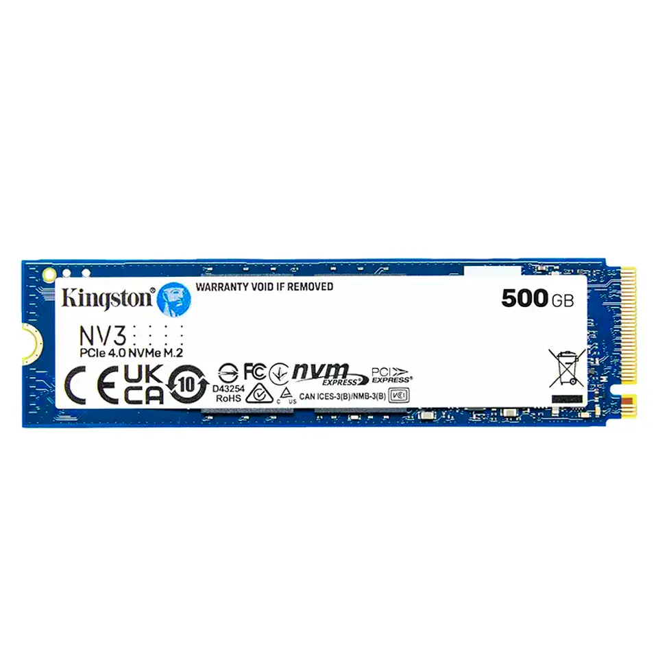 Unidad en estado solido Kingston 500GB NV3 PCIe 4.0 NVMe M.2 SSD 1
