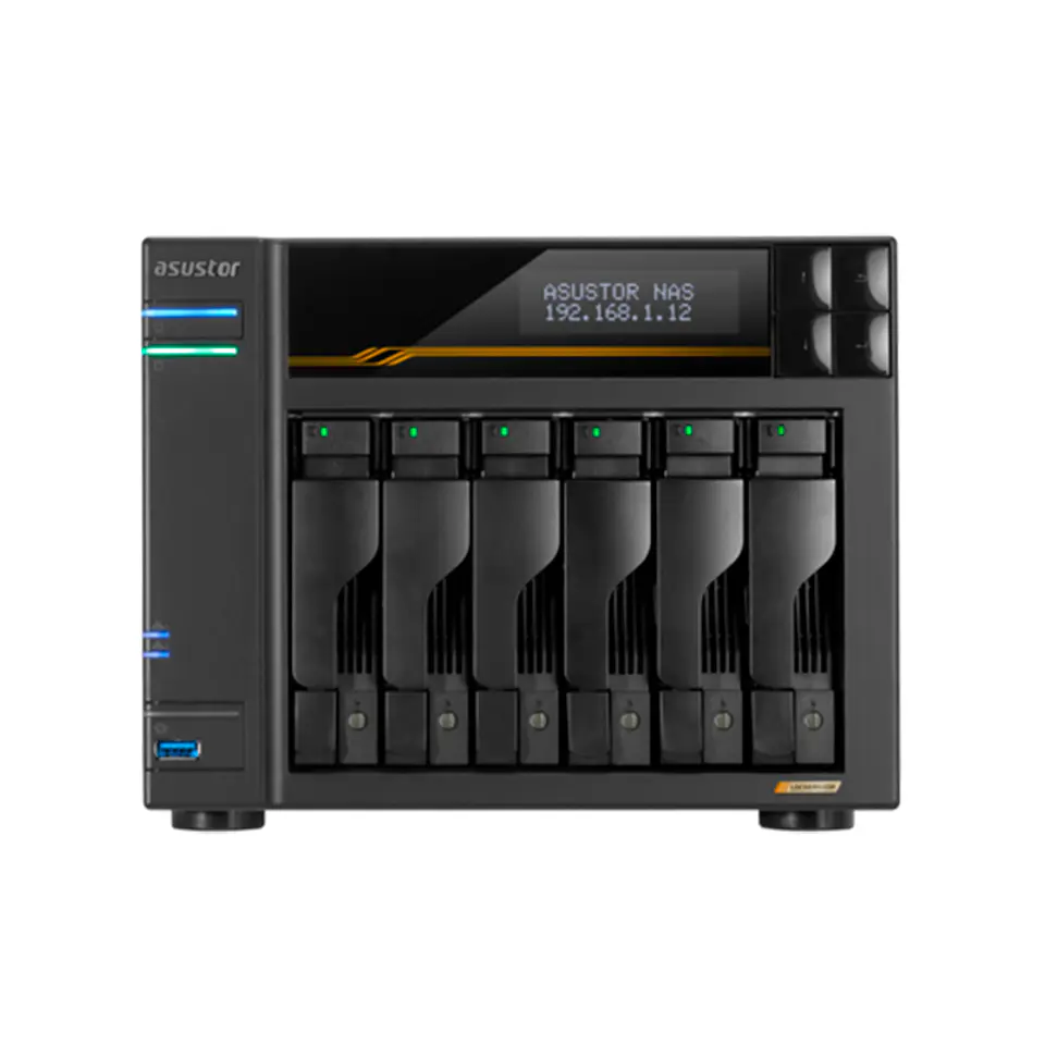 Servidor NAS Asustor Lockerstor 6 Gen3 (AS6806T) Ryzen V3C14/QC/10nm, 16GB Ecc DDR5-4800 1