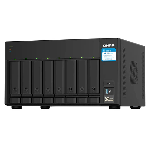 Servidor NAS QNAP TS-832PX-4G, ARM Cortex-A57 4C/1.7GHz, 4GB DDR4, Bahias: 8 x 3.5" SATA