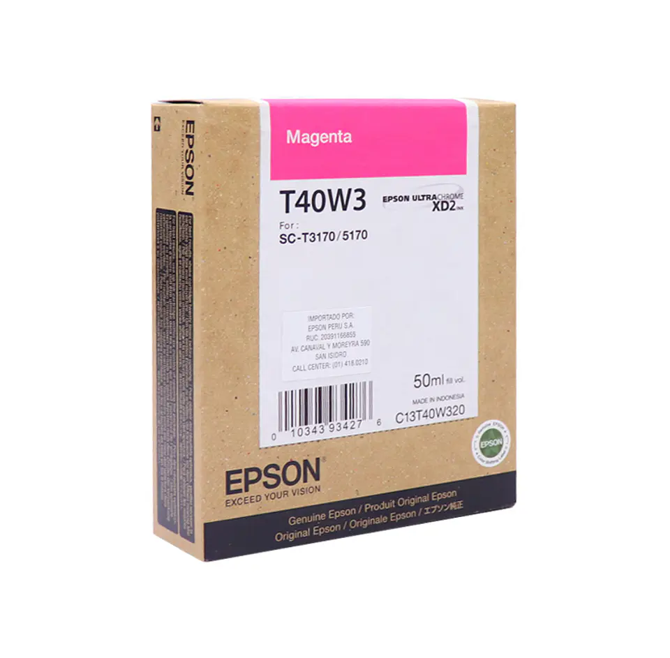 Cartucho de tinta Epson T40W320, UltraChrome XD2, contenido 50ml, color magenta. 1