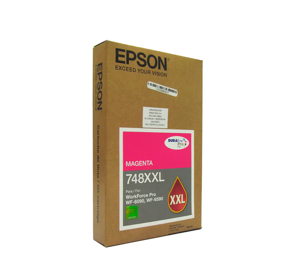 cartucho de tinta Epson 748XXL, Magenta, Alto Rendimiento, para Epson WorkForce Pro. 1