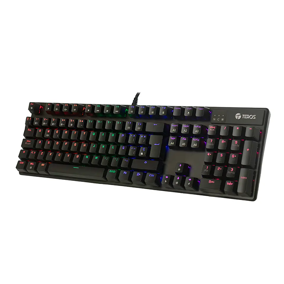 Teclado mecánico TE-4068G, retroiluminación rainbow, USB 2.0, español, color negro 2
