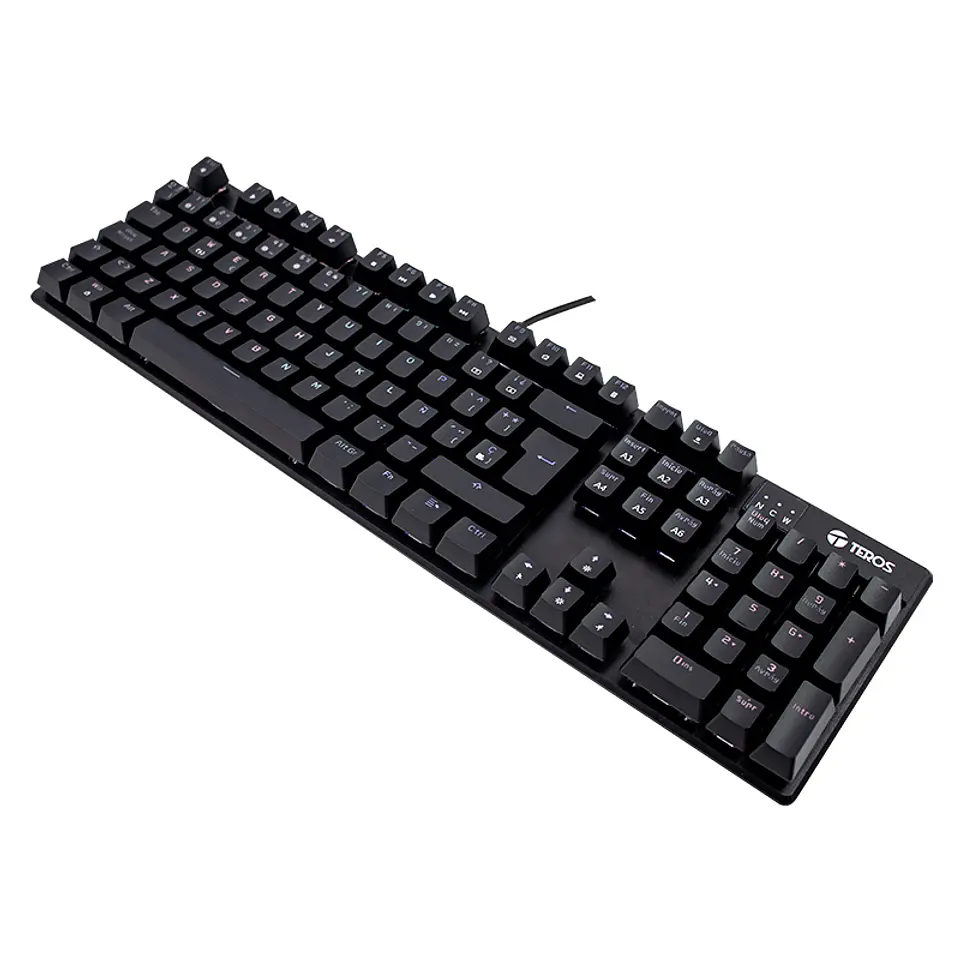 Teclado mecánico TE-4068G, retroiluminación rainbow, USB 2.0, español, color negro 3