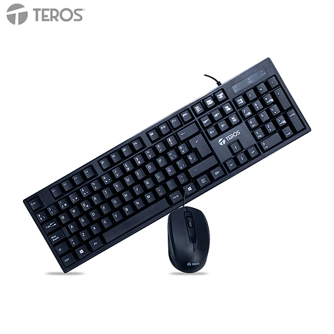 Kit Teclado + Mouse TEROS TE-5015S, negro