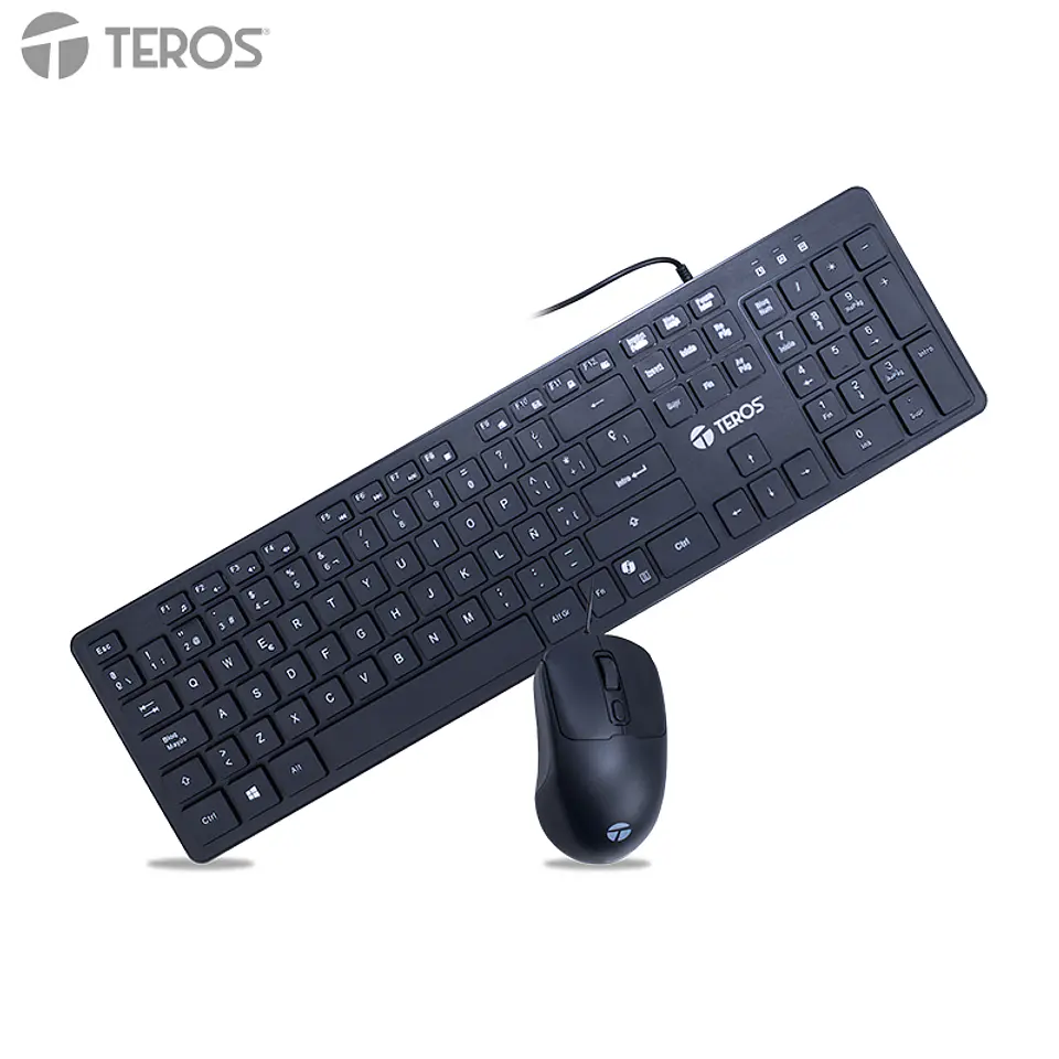 Kit Teclado + Mouse TEROS TE-5019S, tecla COPILOT (solo teclado), negro 1