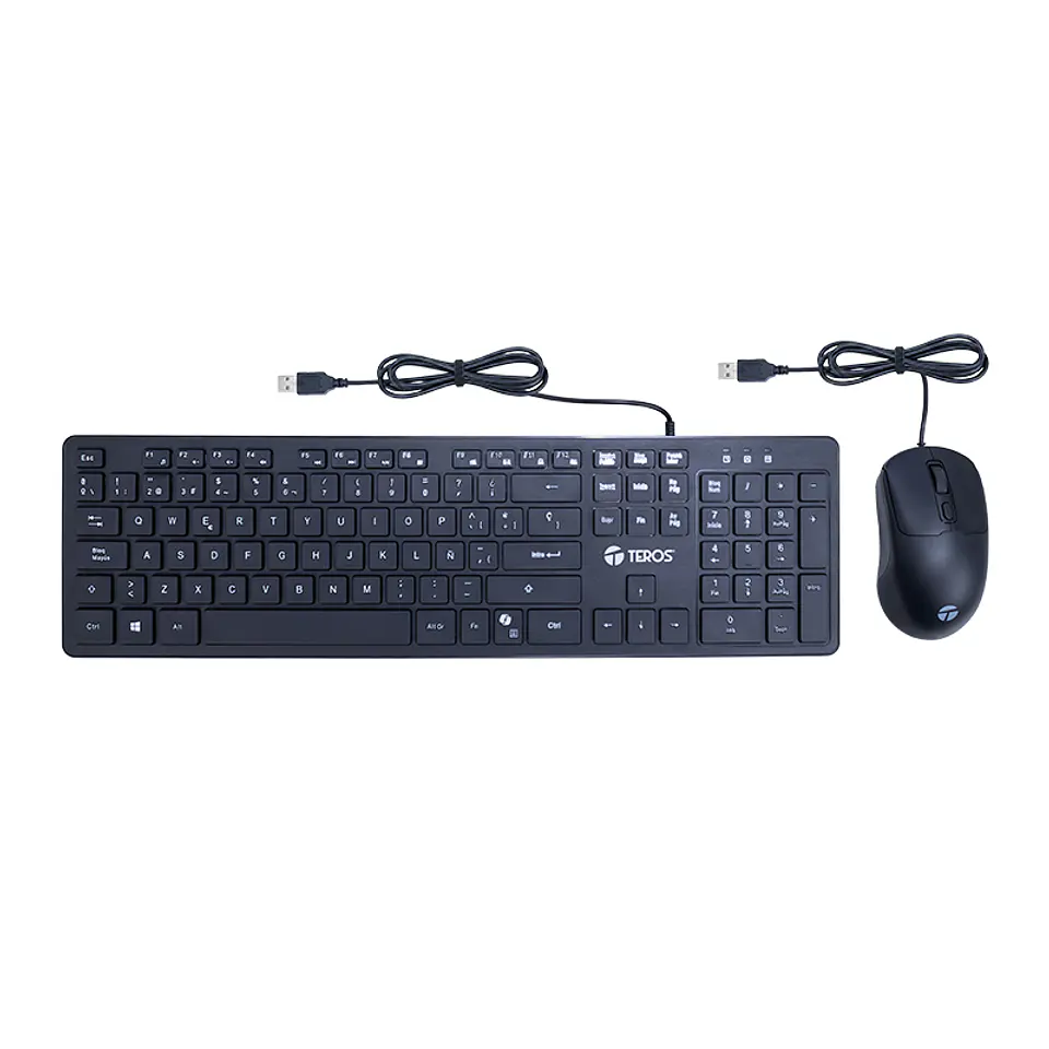 Kit Teclado + Mouse TEROS TE-5019S, tecla COPILOT (solo teclado), negro 2
