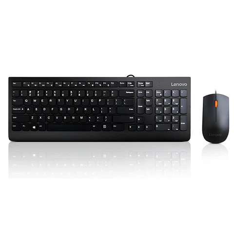 Kit Combo Teclado + Mouse Lenovo 300, Interfaz USB, Ambidiestro, Diseño elegante.
