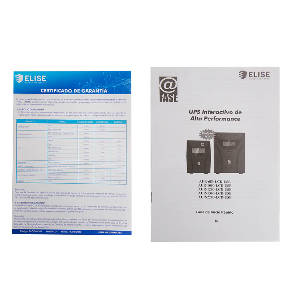 UPS Interactivo Elise Fase, AUR-1500-LCD-USB, 1500 VA / 900 W, Puerto inteligente USB-HID. 4