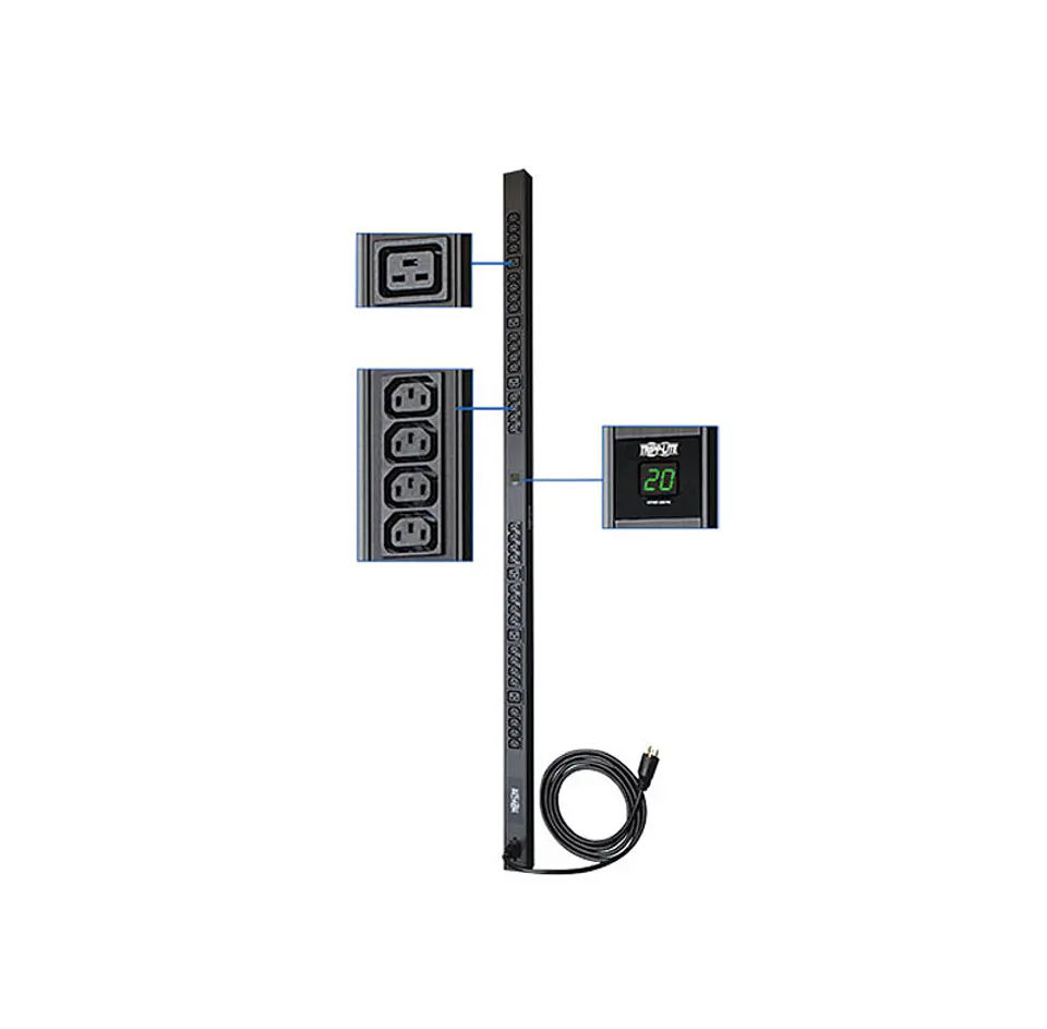 Unidad de distribución de energía Tripp-Lite PDUMV20HV, monofásico con medidor digital. 1