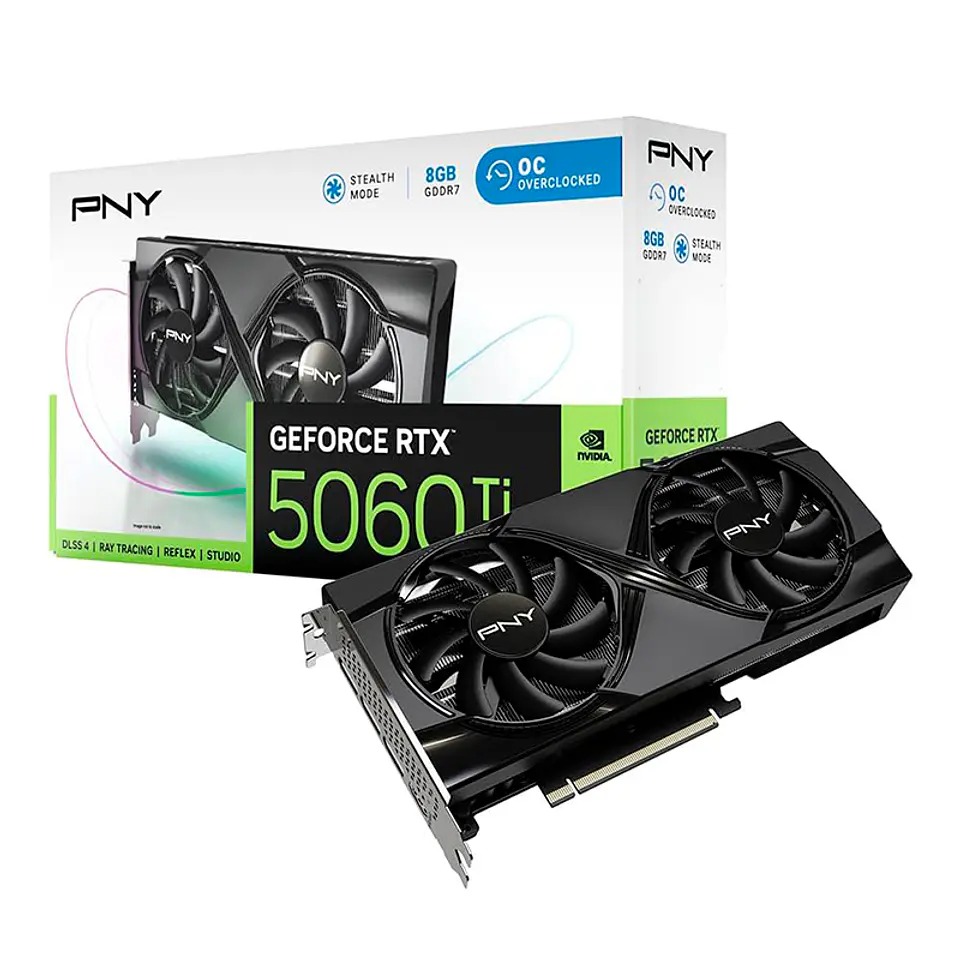 Tarjeta de video PNY GeForce RTX 5060 Ti OC, 8GB GDDR7, PCI Express 5.0 x8 1