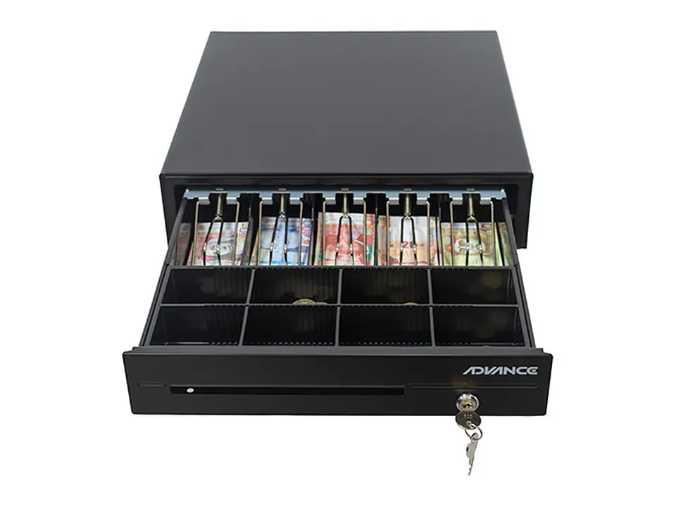Advance ADV-6406 - Caja para efectivo, 5 ranuras, RJ11, Negro 3