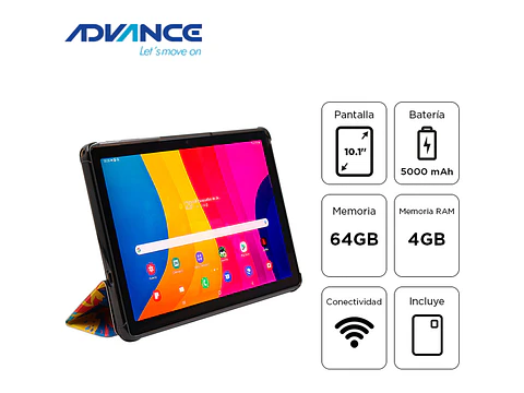 Advance SP3703 - Tablet SmartPad WiFi 10.1" WXGA IPS A333 1.75GHz 4GB 64GB Android 15 gris