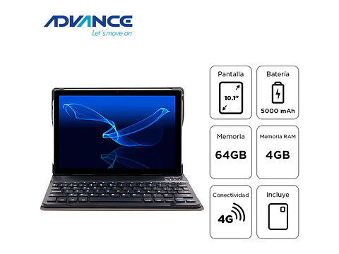 Advance ADV-SP5706 - Tablet SmartPad SP5706 + Teclado, 10.1" WXGA IPS, 4GB RAM, 64GB, Android 13