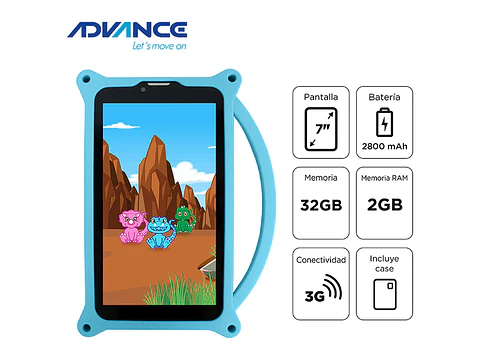 Advance ADV-TR6955 - Tablet Intro TR6955, 7" IPS 1024x600, Android 11 Go, 3G, Dual SIM, 32GB, RAM 2GB