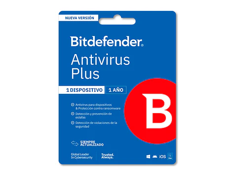 Bitdefender B11010061 - Antivirus Plus - Licencia de 1 año para un dispositivo