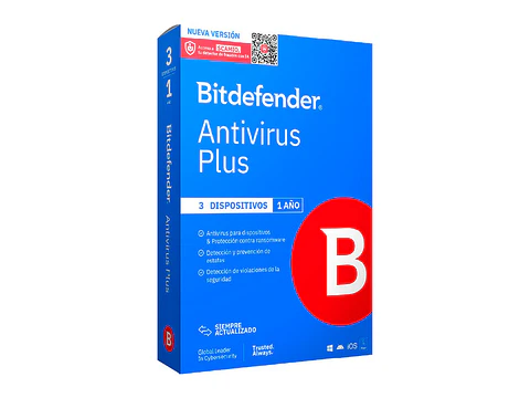 Bitdefender B11010063 - Antivirus Plus - Licencia de 1 año para 3 dispositivos