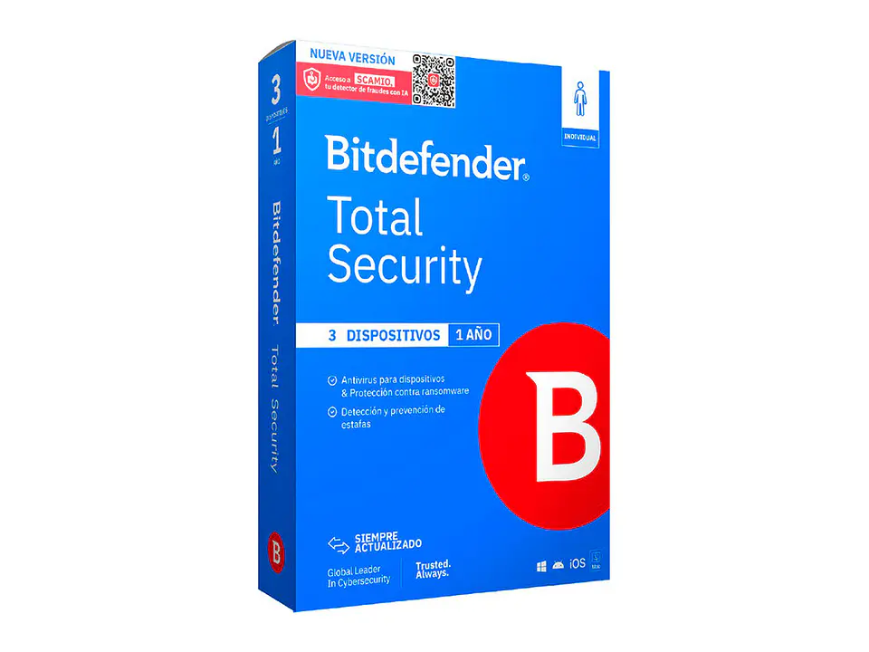 Bitdefender B11030033 - Total Security - Licencia de 1 año para 3 dispositivos 1