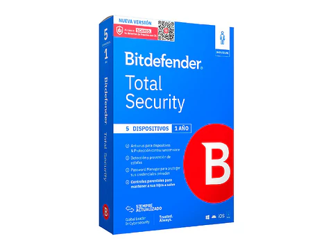 Bitdefender B11030034 - Total Security - Licencia de 1 año para 5 dispositivos