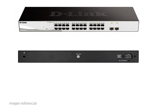 D-Link DGS-1210-26 - Switch DGS-1210 Series, Capa L2/L3, 24 RJ-45 GbE, 2 puertos SFP 1GbE
