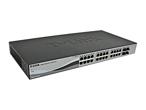 D-Link DGS-1210-28 - Switch Web Smart, 24 RJ-45 LAN GbE, y 4 puertos SFP, autovoltaje