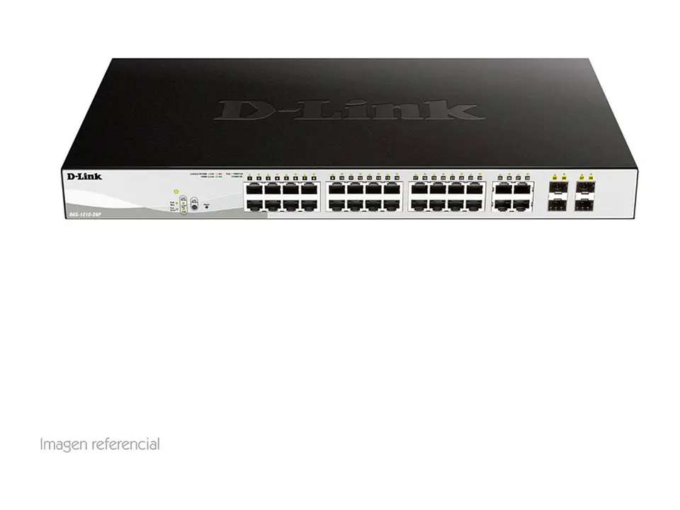 D-Link DGS-1210-28P - Switch, Capa 2, PoE, 24 RJ-45 LAN GbE, 4 puertos SFP, Auto MDI/MDIX 3