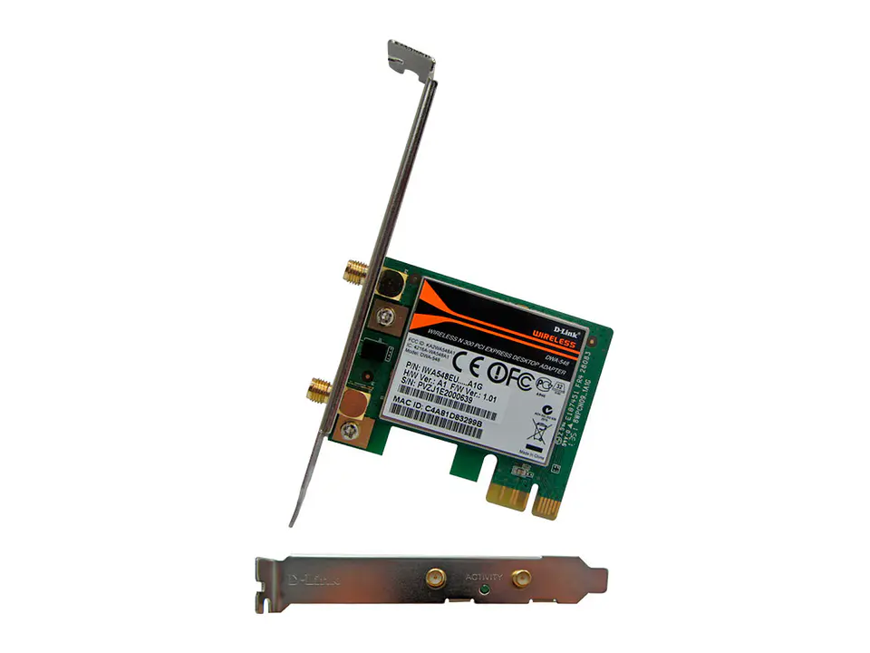 D-Link DWA-548 - Tarjeta Wireless, 802.11g/n, 300 Mbps, PCI-e, 2dBi 1