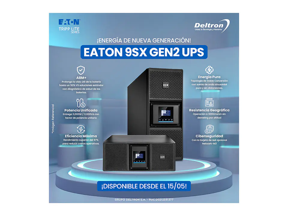 Eaton 9SX11KIRT4UG2 - UPS Online de Doble Conversión 9SX 11000i RT4U G2, 11000VA/11000W Rack/Torre 4U 1